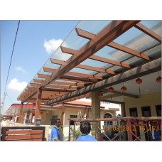 Motorized Loop Blind, Under Polycarbonate Open - Residence 1